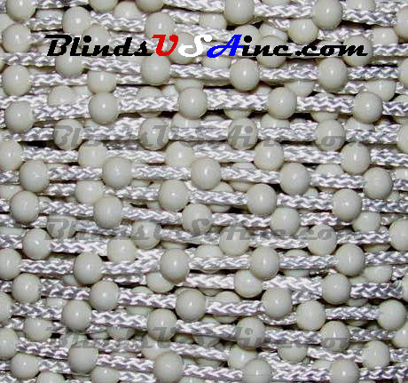 #10 Plastic Beaded Chain, Ivory Bead, 4.3mm Bead, Plastic Beaded Cord