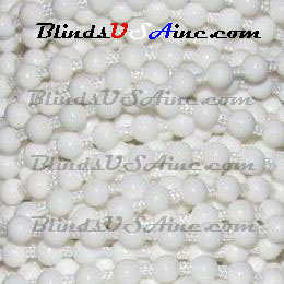 #10 Plastic Beaded Chain, High Density, White Bead, 4.3mm Bead, Plastic Beaded Cord
