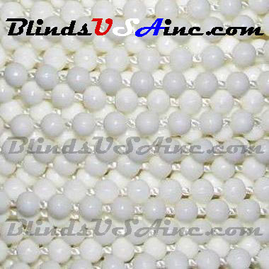 #6 Plastic Beaded Chain/Cord, White Bead, 3.1mm Bead, Plastic Beaded Cord