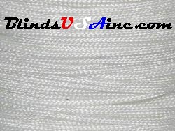 .9 millimeter cord, poly shade cord, color white