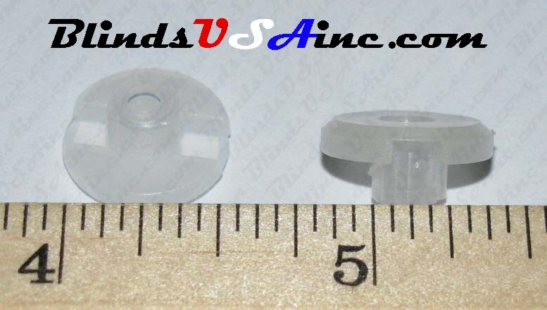 Horizontal Blind 1/4" clear plasctic Bottom Rail Button/Plug, #PLG-CL1, measurement