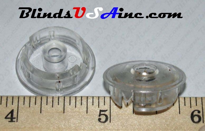 Horizontal Blind 3/4" clear plasctic Bottom Rail Button/Plug, #PLG-CL34c, measurement