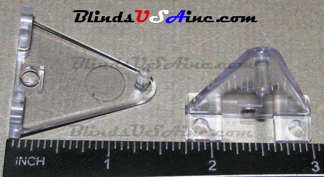 Cellular shade clear plastic hold down brackets, #HD-2INP, measurements