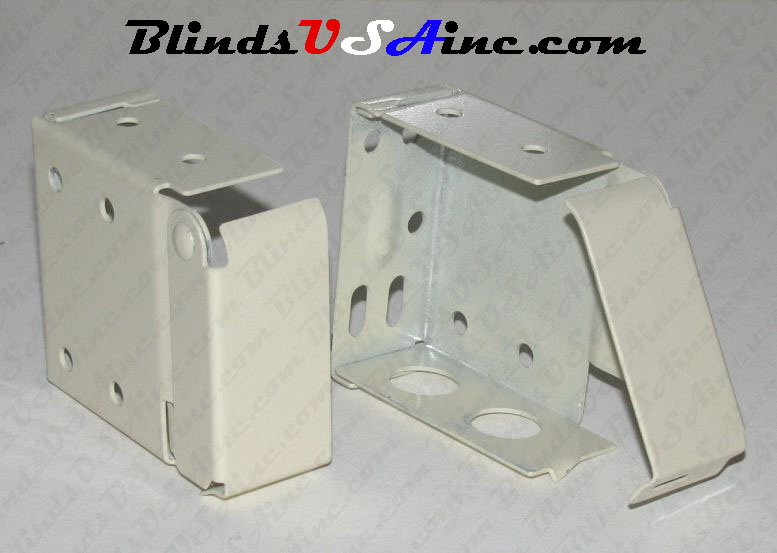 Horizontal blind box end brackets, High Profile, color is vanilla