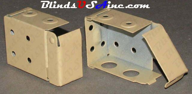 Horizontal blind box end brackets, Low Profile, color is camel