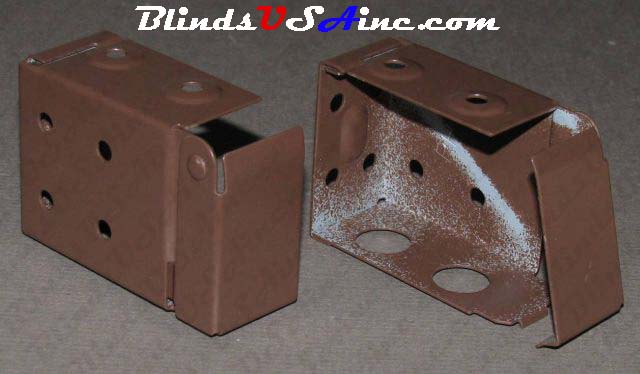 Horizontal blind box end brackets, Low Profile, color is dark brown