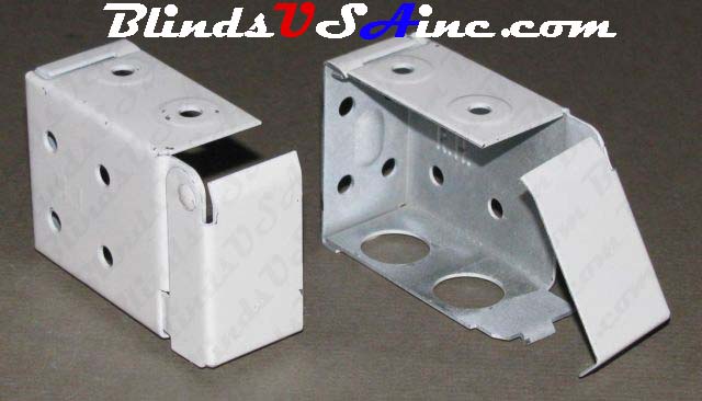 Horizontal blind box end brackets, Low Profile, color is white
