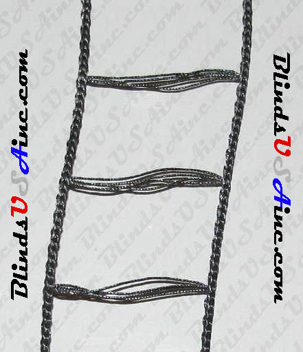 Mini Blind Ladder Cord, Color Pitch Black #233, 1-1/8" inside width