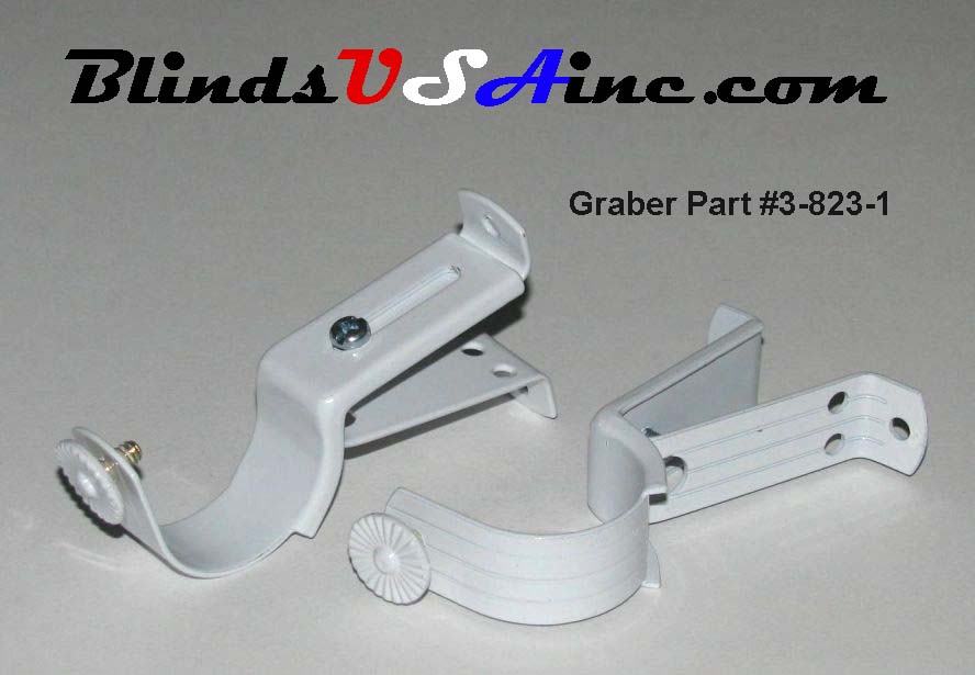 Graber Adjustable Wood Pole Support Brackets For 1-3/8" Pole, part #3-823-1 white