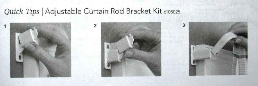 Kirsch heavy duty adjustable curtain rod bracket kit, kirsch part # 6105-025, reference view