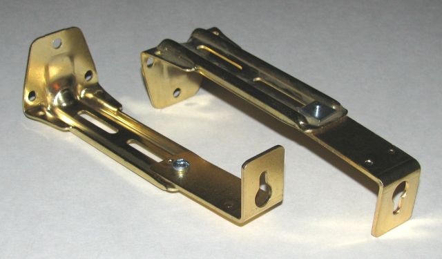 Kirsch Wood Pole Universal Metal Support Extended Bracket, finish brass, Part # 5619-063