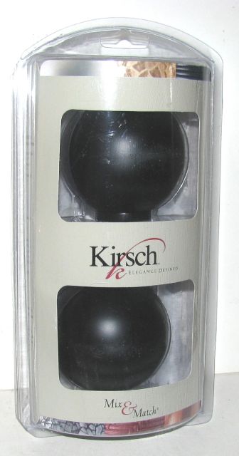Kirsch Mix & Match Screw in Finials, Design: Ball, Finish: Black, Part # 73295-006